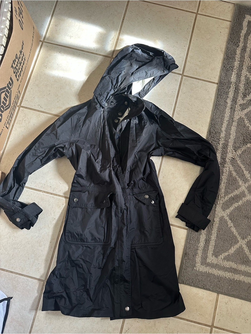 Patagonia Black Hooded Trench Coat